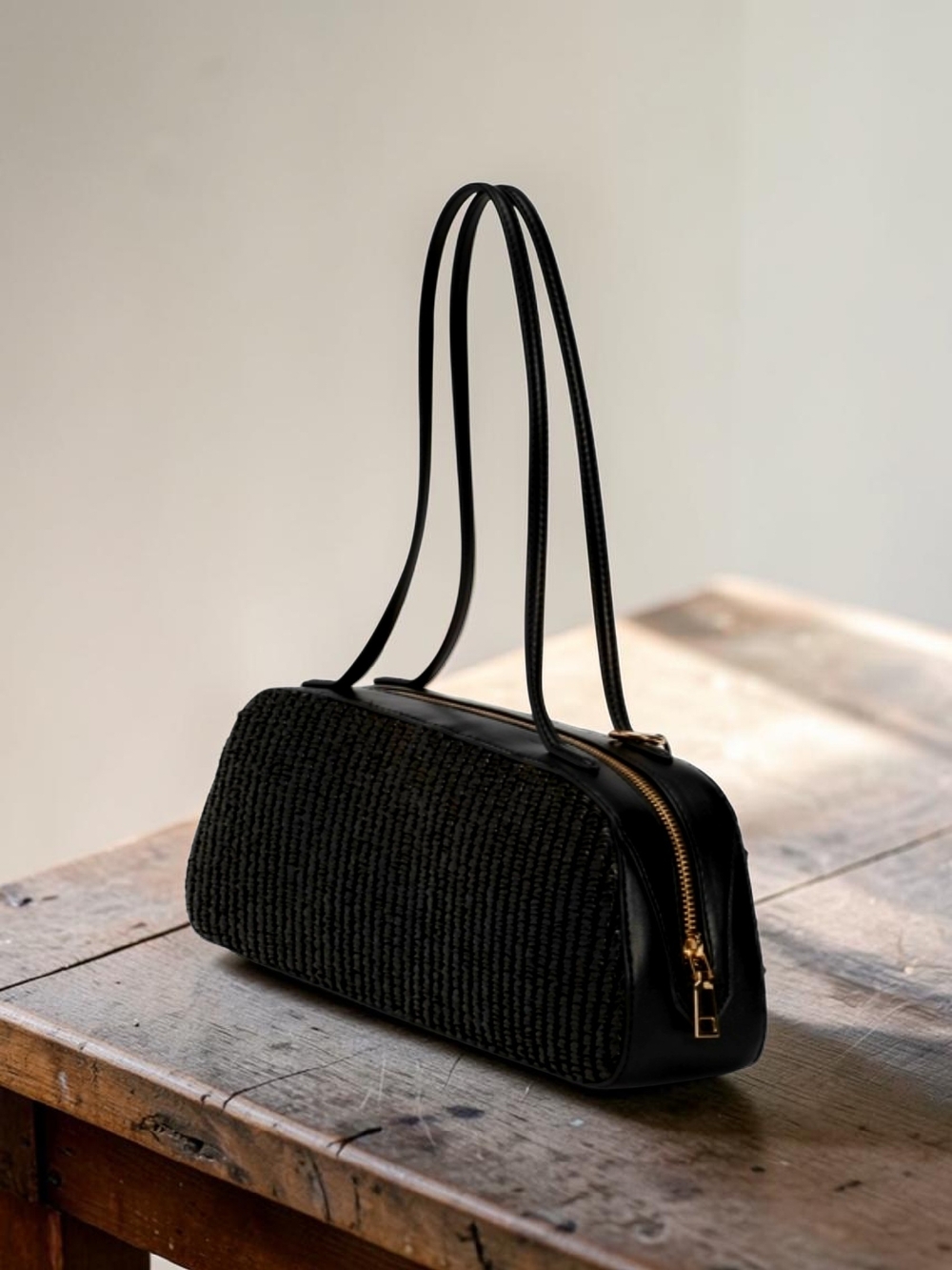 NEW Rachel Zoe Black Shoulder Handbag with Gold Hardware and Bag Charm NWT - Picture 9 of 9